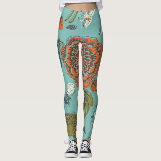 Sommergarten Hirsch Nahtlose Illustration. Leggings
