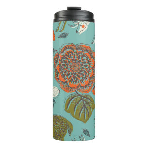 Sommergarten Hirsch Nahtlose Illustration. Thermosbecher