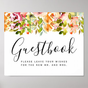 Sommergarten Hochzeit der Wasserfarben Poster