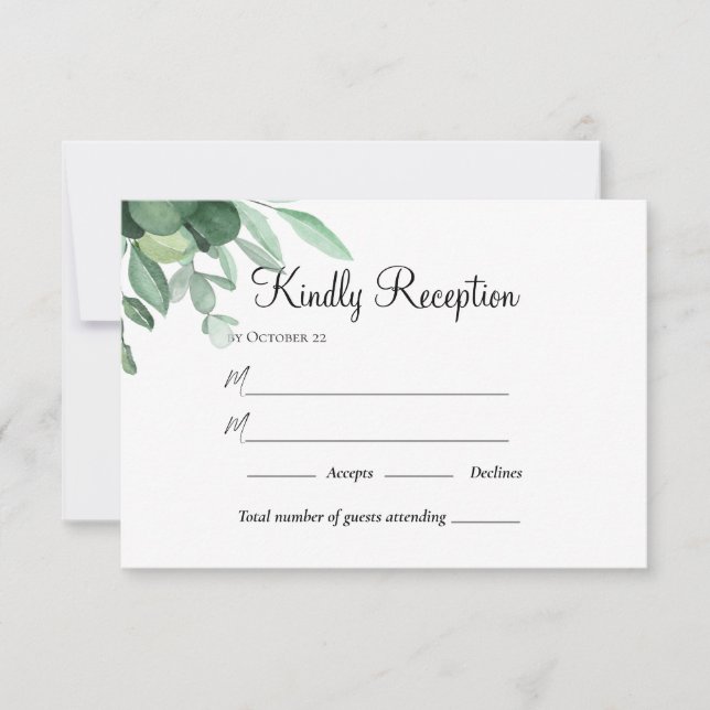 Sommergarten Hochzeit der Wasserfarben RSVP Karte (Vorderseite)