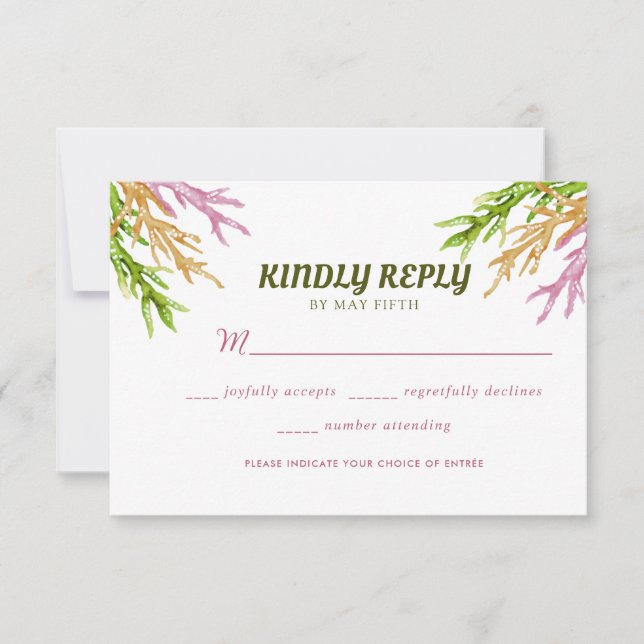 Sommergarten Hochzeit der Wasserfarben RSVP Karte (Vorderseite)