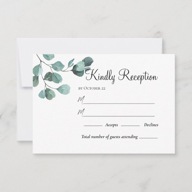 Sommergarten Hochzeit der Wasserfarben RSVP Karte (Vorderseite)
