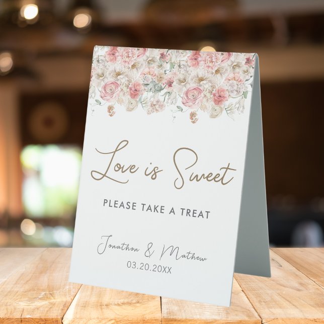 Sommergarten Hochzeit der Wasserfarben Tischaufsteller (Summer Garden Watercolour Floral Wedding Table Tent Sign
)