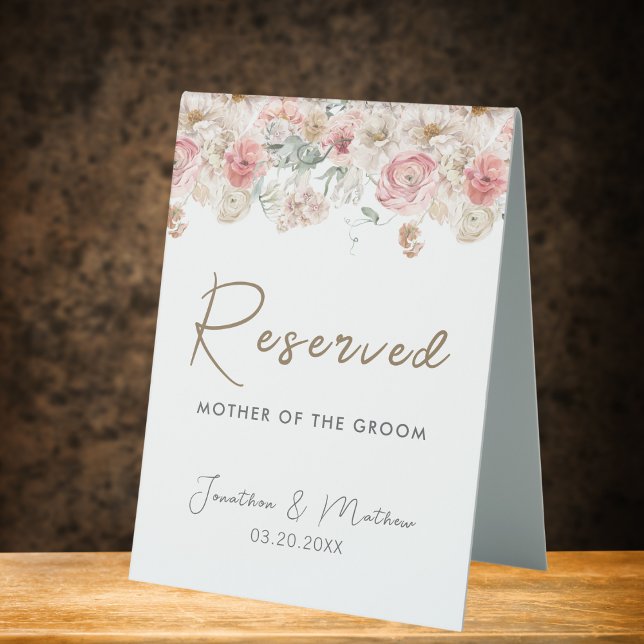 Sommergarten Hochzeit der Wasserfarben Tischaufsteller (Summer Garden Watercolour Floral Wedding Table Tent Sign
)