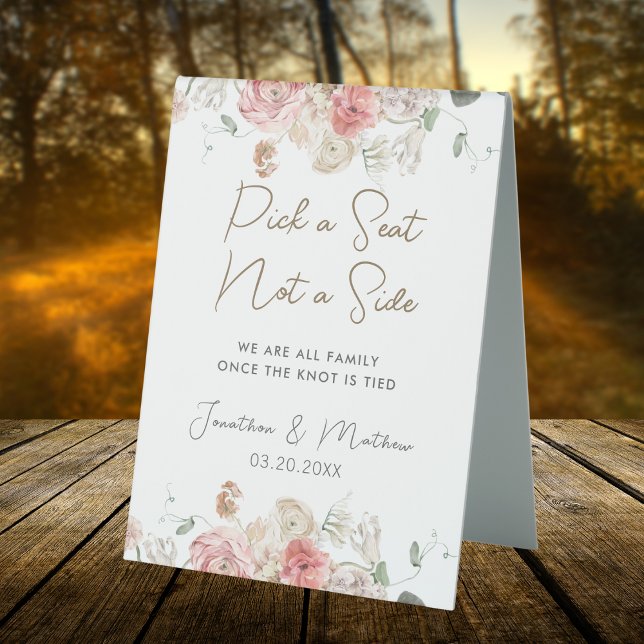 Sommergarten Hochzeit der Wasserfarben Tischaufsteller (Summer Garden Watercolour Floral Wedding Table Tent Sign
)