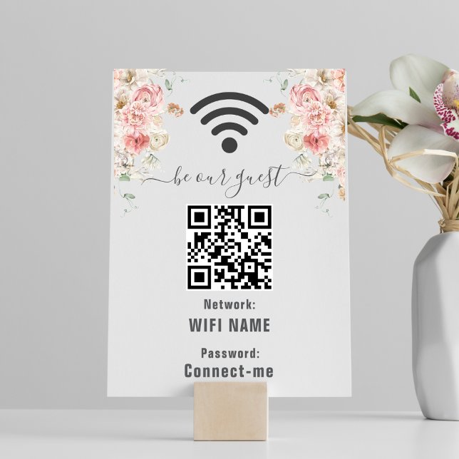 Sommergarten Hochzeit der Wasserfarben Tischnummer (Summer Garden Watercolour Floral Wedding WiFi Share
)