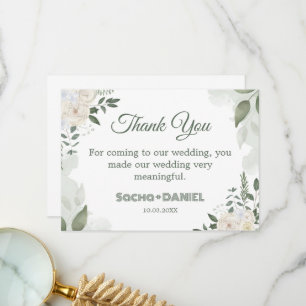 Sommergarten Hochzeit mit Blumen Dankeskarte