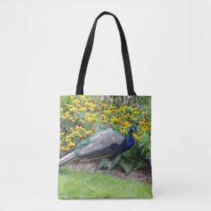Sommergarten mit Pfauentocktasche Tasche