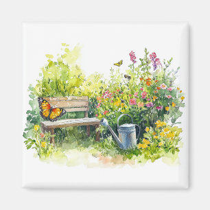 Sommergarten mit Schmetterlingen Magnet