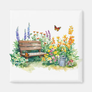 Sommergarten mit Schmetterlingen Magnet