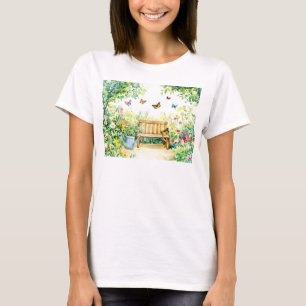 Sommergarten mit Schmetterlingen T-Shirt