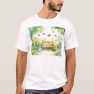 Sommergarten mit Schmetterlingen T-Shirt