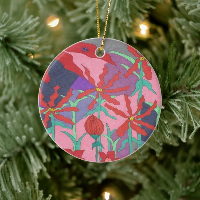 Sommergärten nachts keramik ornament (Baum)