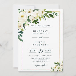 Sommergarten weiße Blumen Einladung Hochzeit