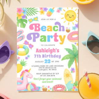 Sommergeburt Einladung - Spaß in der Sonne