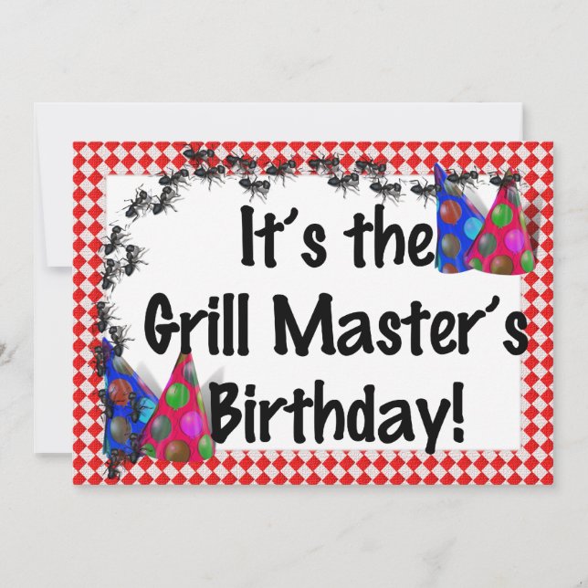 Sommergeburt GRILLEN Einladung (Vorderseite)
