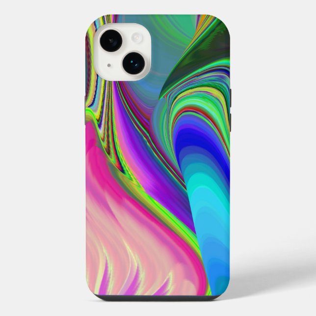 Sommergefühl , Abstrakte 3D Regenbogenkunst iPhone 14 Plus Hülle (Rückseite)