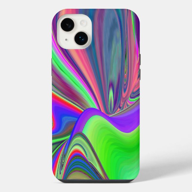 Sommergefühl , Abstrakte 3D Regenbogenkunst iPhone 14 Plus Hülle (Rückseite)