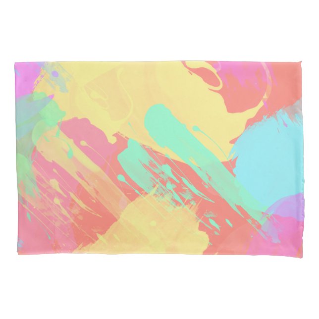 Sommergelb-orange-Pink-Korallenbürsten Kissenbezug (Vorderseite)