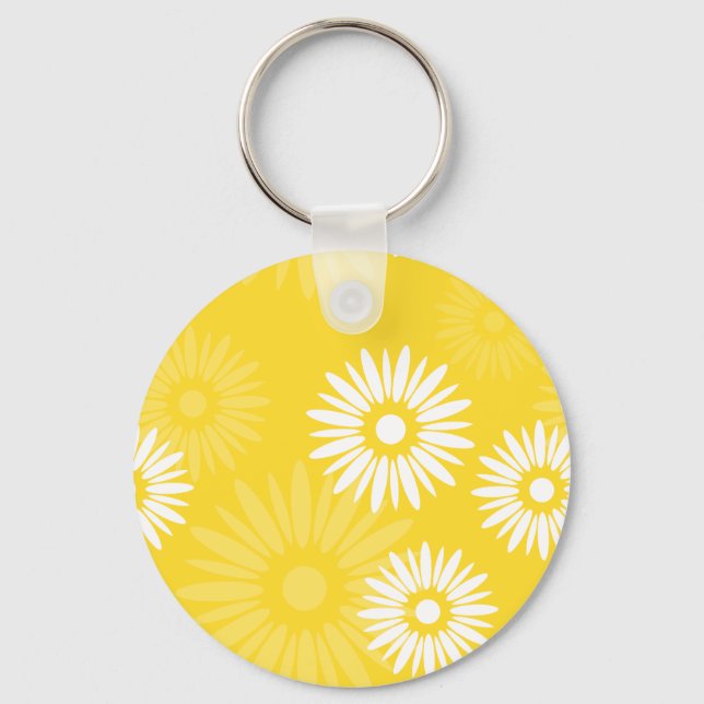 Sommergelbe Blumen Schlüsselanhänger (Vorderseite)