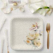 Sommergelbe Blumenpapierplatte