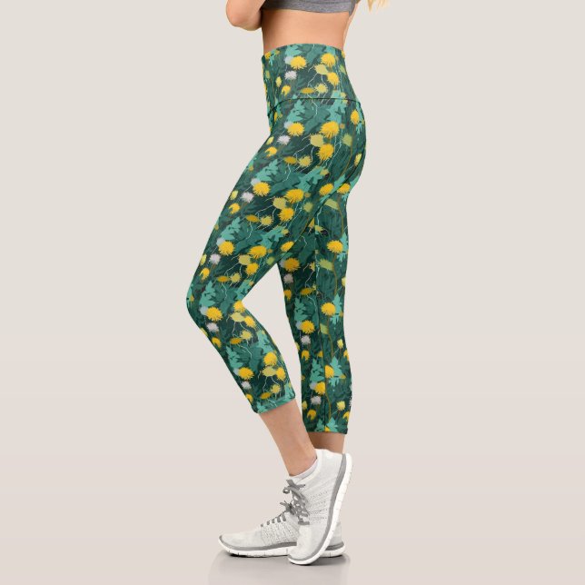 Sommergelbe Lüster Capri Leggings (Links)
