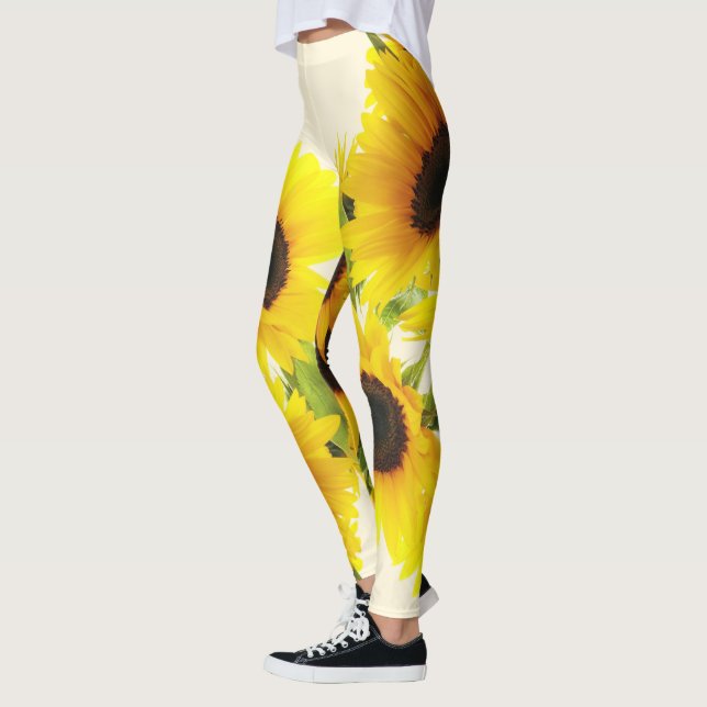 Sommergelbe Sonnenblume Leggings (Links)