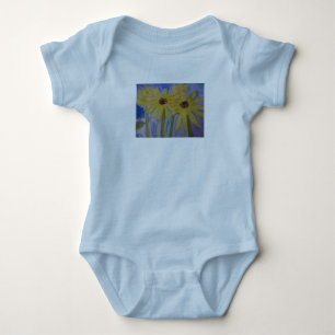 Sommergelbe Sonnenblumen Baby Strampler