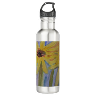 Sommergelbe Sonnenblumen Edelstahlflasche
