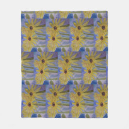 Sommergelbe Sonnenblumen Fleecedecke