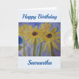 Sommergelbe Sonnenblumen Geburtstag Karte