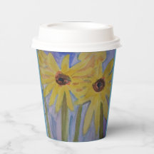 Sommergelbe Sonnenblumen Papier Cup