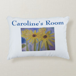 Sommergelbe Sonnenblumen Personalisiert Dekokissen