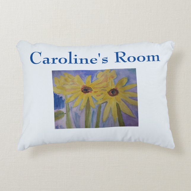 Sommergelbe Sonnenblumen Personalisiert Dekokissen (Vorderseite)