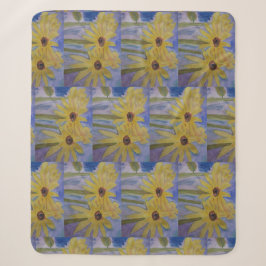 Sommergelbe Sonnenblumen Sherpa Blanket Sherpadecke