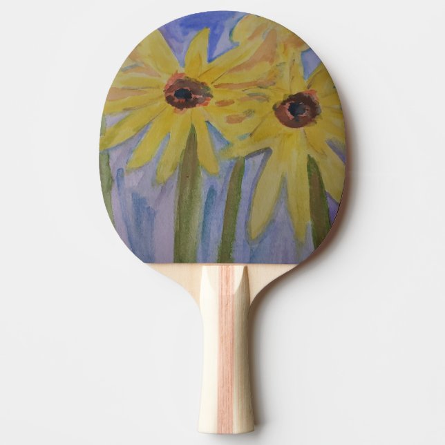 Sommergelbe Sonnenblumen Tischtennis Schläger (Vorderseite)