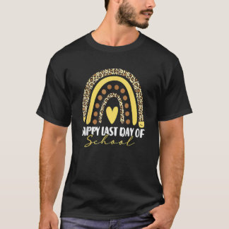 Sommerglücklich letzten Tag der Schule Leopard Reg T-Shirt