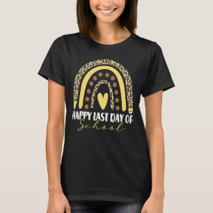Sommerglücklich letzten Tag der Schule Leopard Reg T-Shirt
