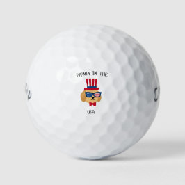 Sommergolf 'Pawty in den USA' 4. Juli Haustier Golfball