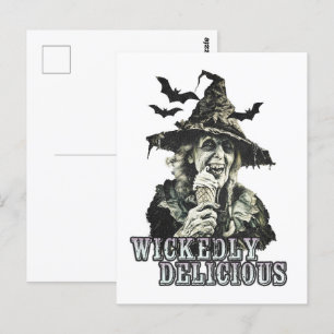 Sommergoth Spooky Hexe mit Eis Postkarte