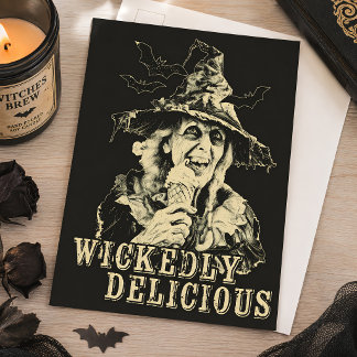 Sommergoth Spooky Hexe mit Eis Postkarte