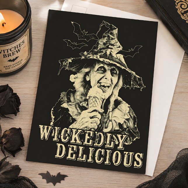 Sommergoth Spooky Hexe mit Eis Postkarte (Von Creator hochgeladen)