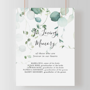 Sommergrün-Eukalyptus-In-Loving-Memory-Schild Poster