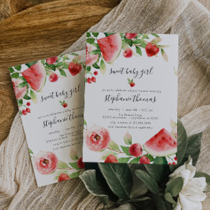 Sommergrün-Frucht-Baby-Party Einladung