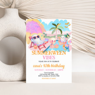 SommerHalloween Pool Geburtstag Einladung