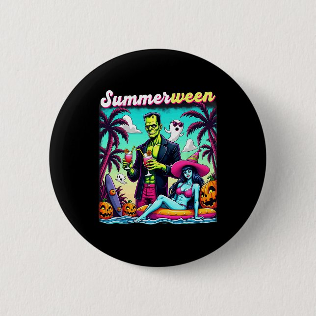 SommerHalloween Zombie Frankenstein Bo Button (Vorderseite)
