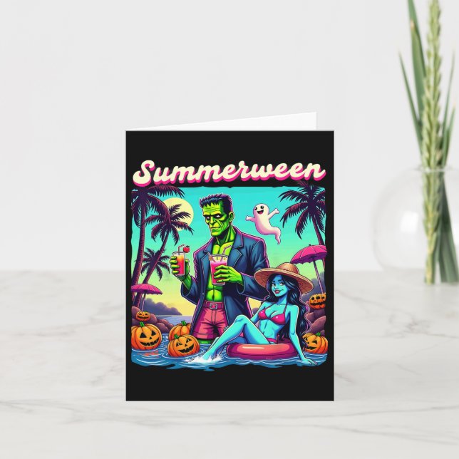 SommerHalloween Zombie Frankenstein Bo Karte (Vorderseite)