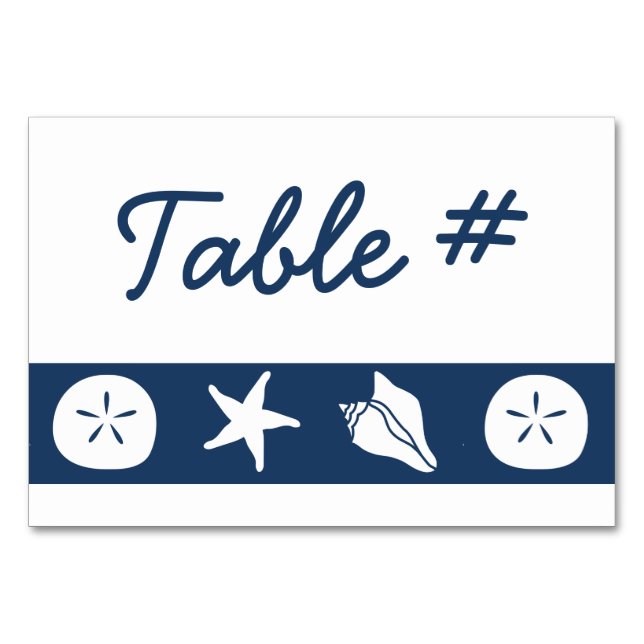 Sommerhäuschen in der Navy-Table-Karte Tischnummer (Vorderseite)