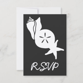 Sommerhäuschen in der schwarzen RSVP-Karte RSVP Karte