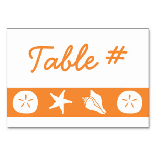 Sommerhäuschen in Orange Table Card Tischnummer